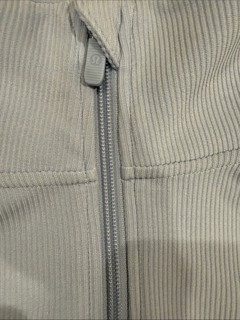 lululemon athletica Blue Denim Half-Zip Ribbed Pullover Sweatshirt - Picture 2 of 5